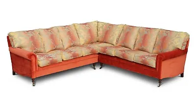 £12000 • Buy George Smith Signature Large 7 Seater Corner Sofa With Velour Floral Upholstery