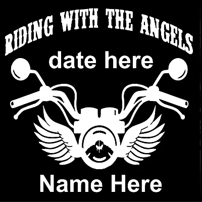 In Memory Of Motorcycle Wings Angel Vinyl Car Window Personalized Decal Sticker • $12.99