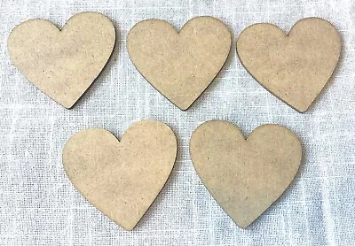 Wooden Hearts Craft Shapes Embellishments Blank Laser Cut Decorations MDF 3-10cm • £1.85