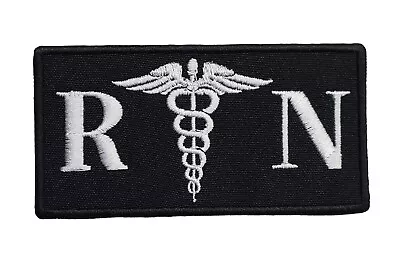 Registered Nurse Caduceus Embroidered Medical Name Tag Iron On Patch • $10.45