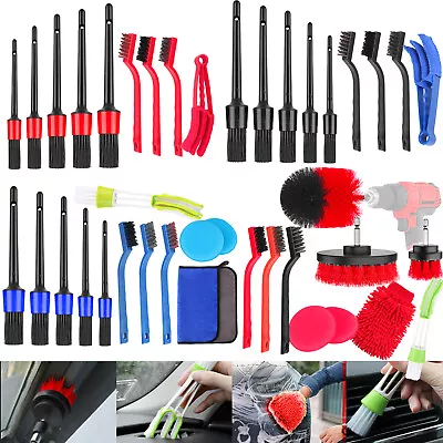 Car Detailing Brush Tools Kit Vehicle Auto Interior Engine Wheel Washing Clean • $9.99