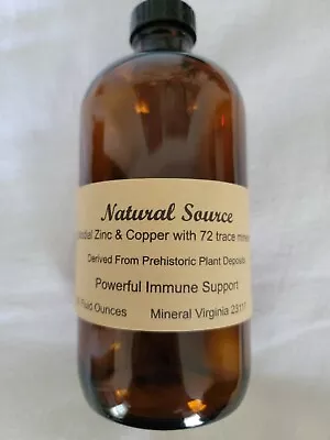 (2) Natural Source Zinc & Copper & 72 Trace Minerals - Two 16 Oz Glass Bottles • $49.75