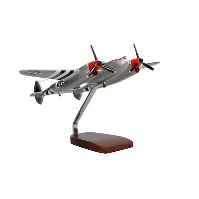 NEW Lockheed P-38 Lightning® (Silver) Large Mahogany Model • $249