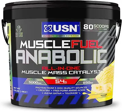 £61.79 • Buy USN Muscle Fuel Anabolic 2kg Or 4Kg All In One FREE NEXT DAY DELIVERY ON 4KG 