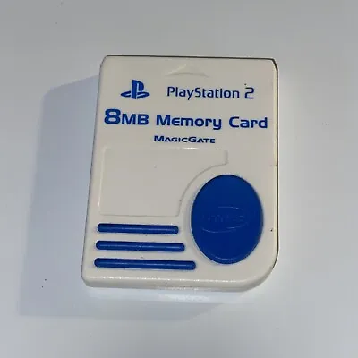 Ps2 Memory Card White Blue For PlayStation 2 PS-80516 Tested - Fast Shipping • $8.99