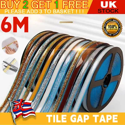 Ceramic Tile Mildewproof Gap Tape Self-adhesive Kitchen Waterproof Seam Stickers • £4.45