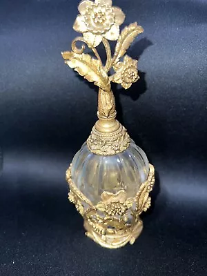 Matson Perfume Bottle Floral Gold Ornate Design Refillable . Antique.  • $120