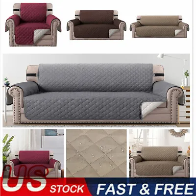 $24.69 • Buy Quilted Sofa Cover Waterproof Furniture Pet Protector Throw Sofa Slip Covers New