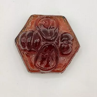 1.6  Diameter Amber Hexagon Glass Mosaic Tile Bee Figure Craft Art Supply Parts • $24.99