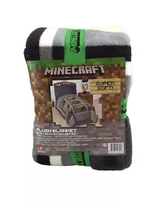 Minecraft Twin Bed Blanket Gray -New  • $20