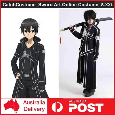 $69.99 • Buy Anime Sword Art Online SAO Kazuto Kirigaya Kirito Cosplay Costume Party Dress Up