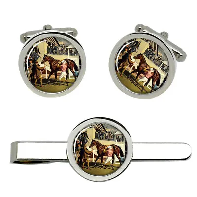 Horse Racing Winner At Epsom Cufflinks And Tie Clip Set • £23.99