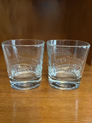 $19 • Buy JACK DANIELS OLD No 7 EMBOSSED WHISKEY GLASSES Set Of 2