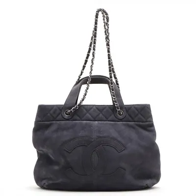 Chanel COCO Mark Suede 2WAY Handbag Purple SilverMetal 17 Series • $1040.93