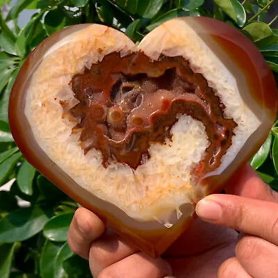 483G Natural Beautiful Heart-shaped Agate Crystal Cave Super Large Gem • $0.99