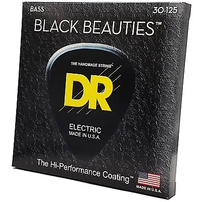 DR Strings Beauties-Black Coated Steel 6 Bass Guitar Strings 30-125 Gauge R... • $51.22