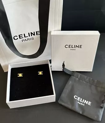 Celine Paris Stud Gold Finish Women Earrings  • $130