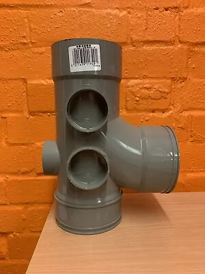 £4 • Buy Underground 110mm Soil Pipe Tee Junction Coupling Drainage DOUBLE SOCKETED