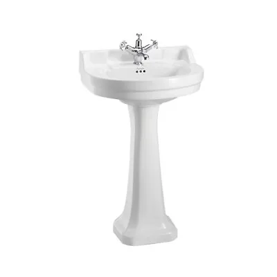 £270 • Buy Burlington Edwardian 56cm Medium Round Basin & Pedestal With/Without Towel Rail