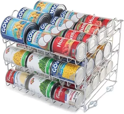 Chrome Stackable Can Organizer Can Rack Holds Up To 36 Cans • $25.99