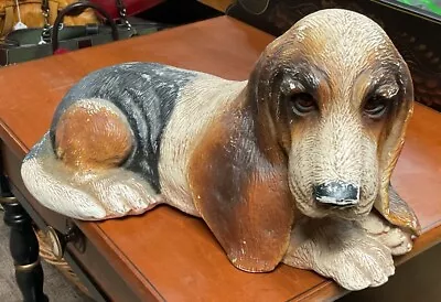 Universal Statuary Co. Basset Hound Dog Statue Vintage 1983 Made In USA • $55