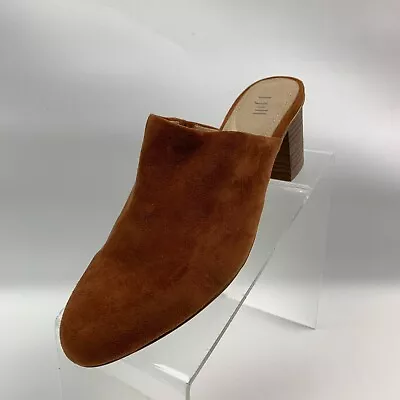 J Jill Celeste Mules Rust Leather Suede Round Toe Block Heel Shoes Size 7M • $29.95