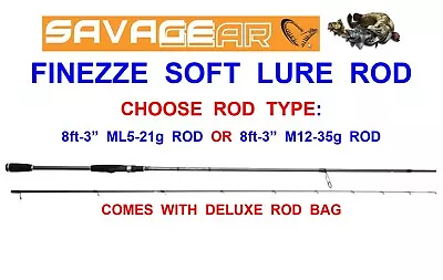 £115 • Buy SAVAGE GEAR 2pc FINEZZE SOFTLURE ROD FOR LIGHT SPIN CUSTOM PREDATOR UL SPINNING