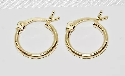 9ct Yellow Gold On Silver Ladies / Children's Hoop Earrings • £9.95