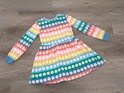 Mini Boden Girls Size 7-8 Rainbow Flower Sweatshirt Twirl Dress VGUC • $22.99