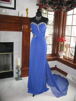 Party Time Formals 2625 Royal Blue Stunning Pageant Gala Gown Dress Sz 12 NWT • $97.49