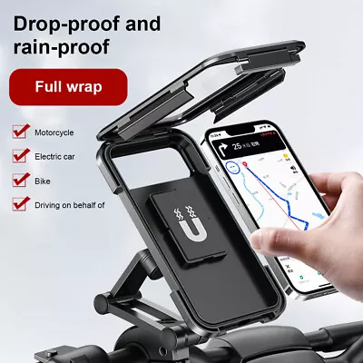 Motorcycle Bike Handlebar Phone Mount Holder Waterproof Case For IPhone Samsung • $10.95