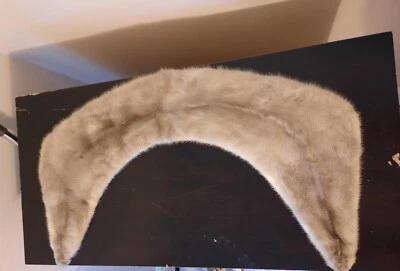 $24.99 • Buy Vintage Fur Stole Gray/Silver Collar Genuine Real Wedding Scarf