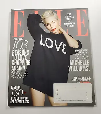 Michelle Williams Elle Magazine Jan 2017 Denzel Washington Anthony Anderson • $13.45
