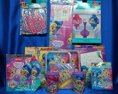 $39.99 • Buy Shimmer & Shine Party Set # 21 Cups Plates Napkins Tablecover Invites Banners ++