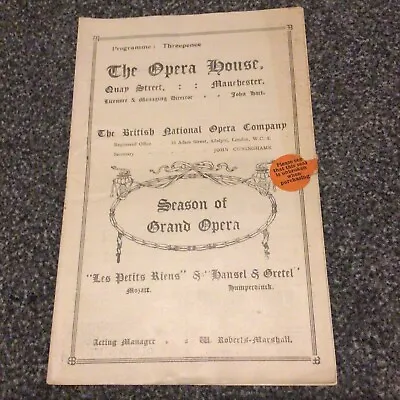 1936 The Opera House Manchester SEASON OF GRAND OPERA Programme & Ballot Sheets • £4.99