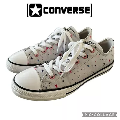 Converse Women Silver Stars Low Top Sneakers Shoes Size 7.5 • $38