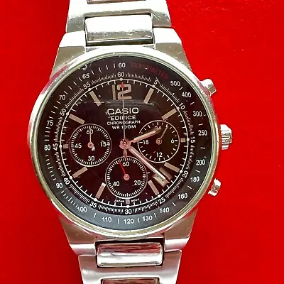  Watch CASIO EDIFICE  Watch  CHONOGRAPF WR 100 M 2711 EF-500  STAINLES STEEL • $100