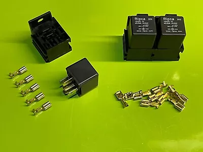 3 X 12v 30/40 Amp 5 Pin Changeover Relays With Holders And Terminals • $17.36