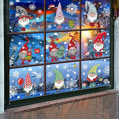 £4.94 • Buy 4 Sheet Christmas Xmas Santa Removable Window Stickers Clings Rudolph Windowcase