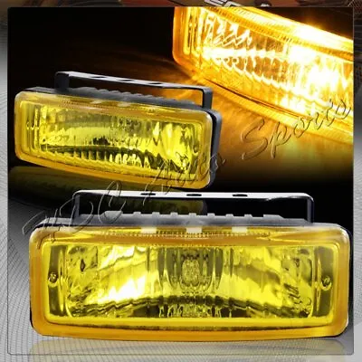 5  X 1.75  Rectangle Chrome Housing / Yellow Lens Fog Lights Lamps Universal • $35.99