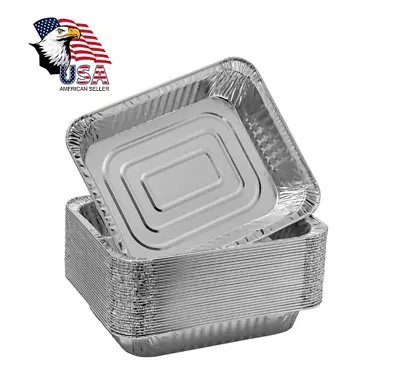 50 Pack Half-Size 9  X 13  Aluminum Deep Steam Disposable Pans Heavy Weight • $24.98