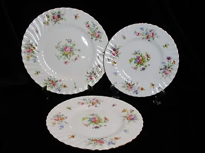 Minton Marlow Bone China Flowers 1 Dinner Plate 10 1/2  2 Luncheon Plates 9  • $45