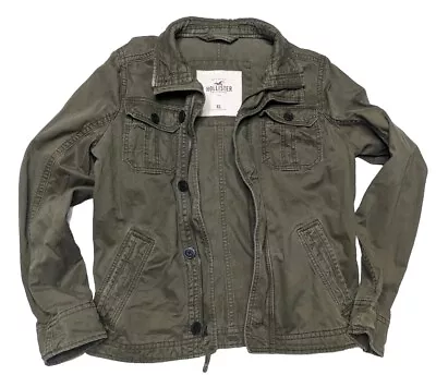 RARE Hollister Abercrombie Fitch Field Utility Jacket Mens Large XL Military OD • $69.99