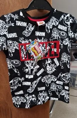 Marvel Age 4 Black & White T-shirt  • £5.99