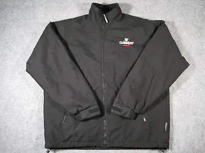 Guiness Jacket Adult XXL Black Zipped Pockets Fleece Lined Embroidered Mens • $25.99