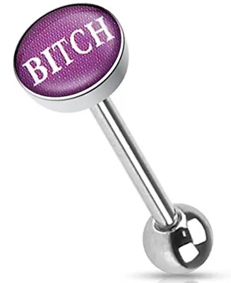 BITCH  - Quality Adult Rude Sexy Funny Tongue Bar Barbell • £4.99