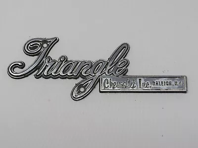 Vintage Triangle Chevrolet Raleigh NC Car Dealer Metal Nameplate Emblem Badge • $33