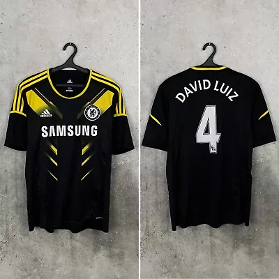 Chelsea 2012 2013 Third Football Shirt #4 David Luiz Adidas Jersey Size L • £119.99