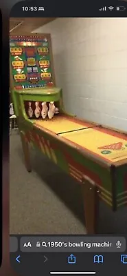 Vintage 1953 Working Great United's Shuffle Alley Puck Bowling Arcade Machine • $3500