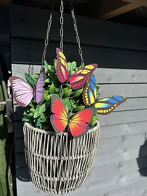 English Country Garden Colourful  Butterflies On Sticks Indoor Outdoor • £3.40